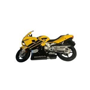 Detailed Honda motorcycle model in striking yellow and black. Perfect for collec